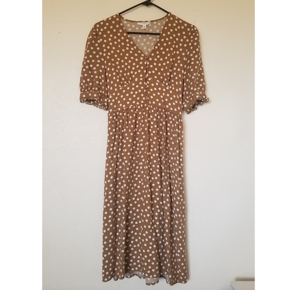 1950's Style Polka Dot Midi Dress